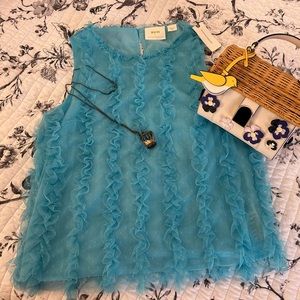 Anthropologie Maeve beautiful ruffle tulle blouse!